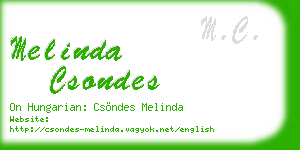 melinda csondes business card
